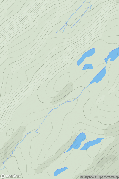 Thumbnail image for Creag an Fhithich [Loch Linnhe to Loch Etive] showing contour plot for surrounding peak